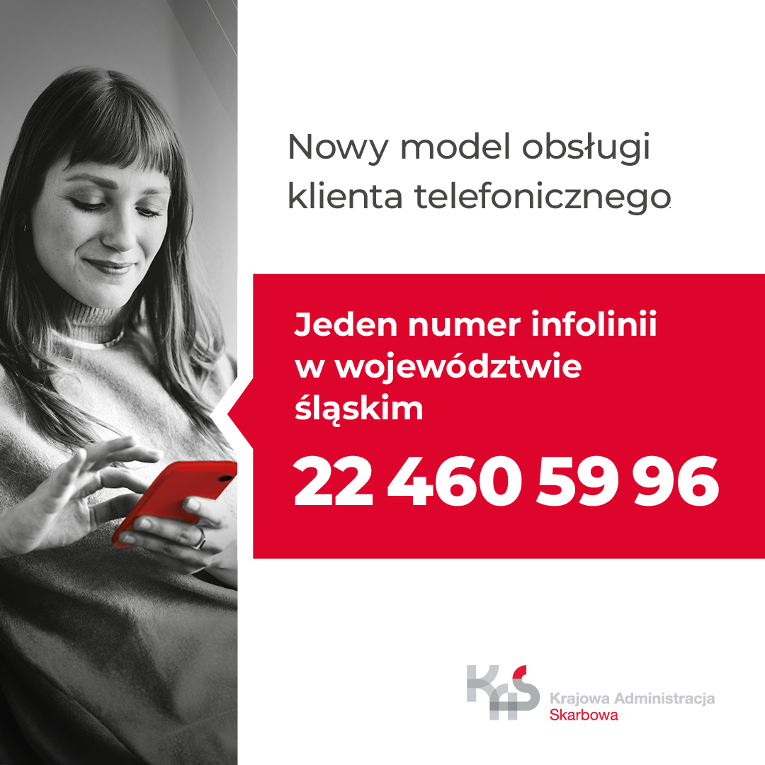 Plakat promocyjny, przedstawiający informację o jednym numerze infolinii w województwie śląskim 22 460 59 96