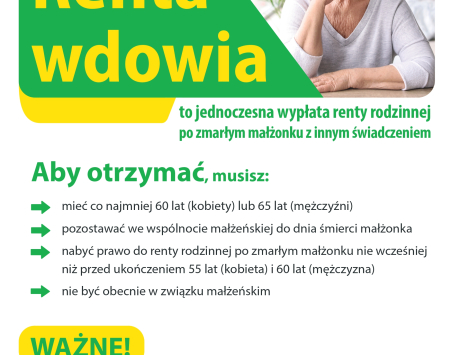 Komunikat KRUS - Renta wdowia -  już od 1 stycznia 2025 r. będzie można składać wnioski o ustalenie zbiegu świadczeń według nowych zasad